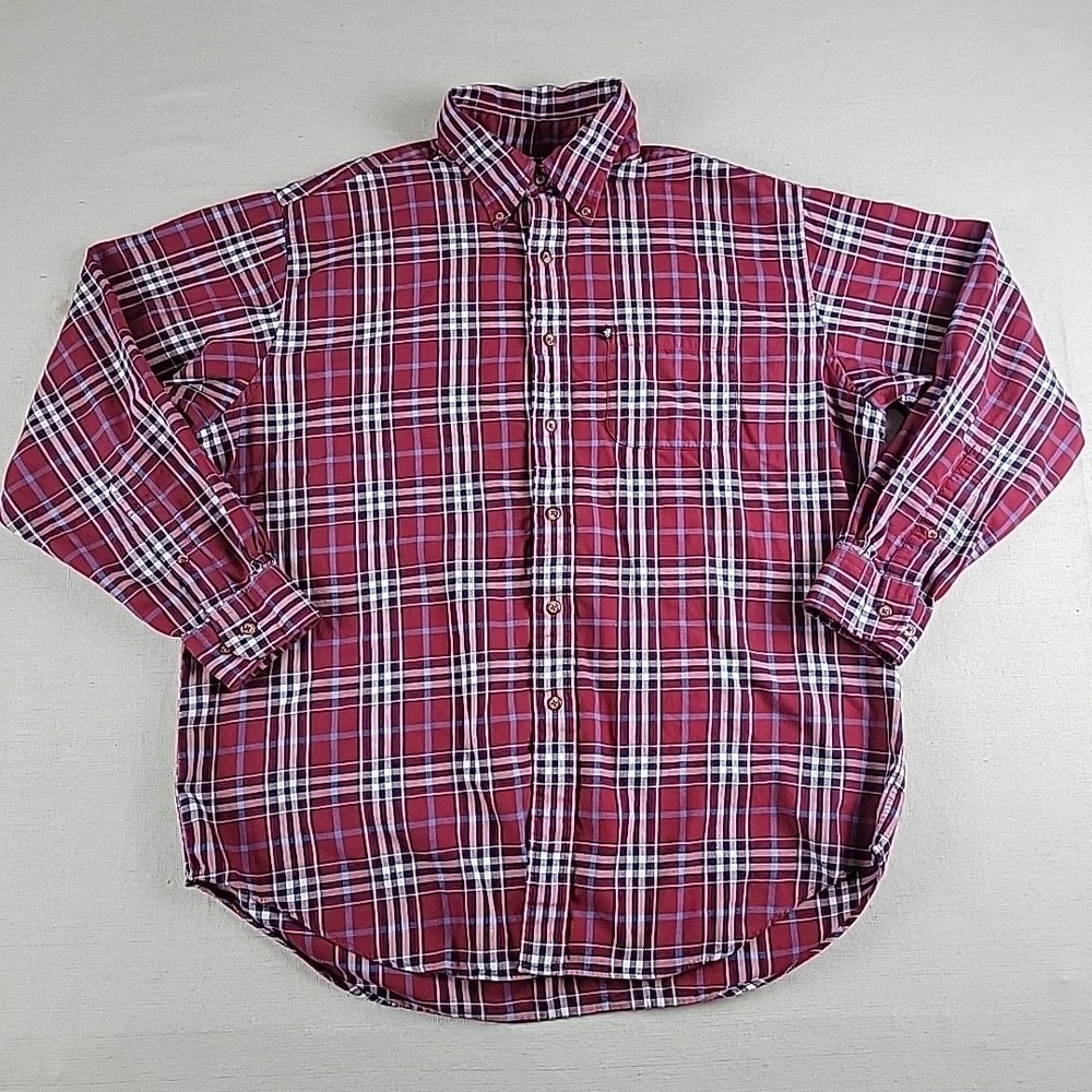 Brooks Brothers Men's Red Plaid Flannel Shirt Large L Button Down CottonBrooks